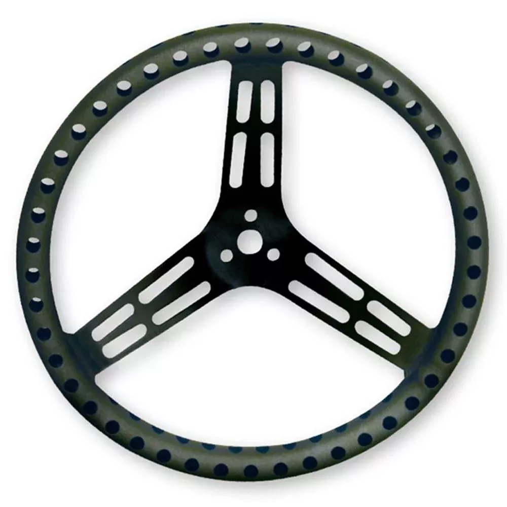 Longacre - Steering Wheel 15in Flat Drilled Black