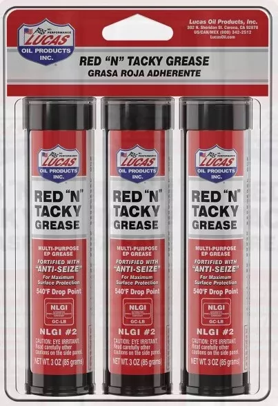 Lucas Oil Products - Red N Tacky Grease 3 x 3oz Pack