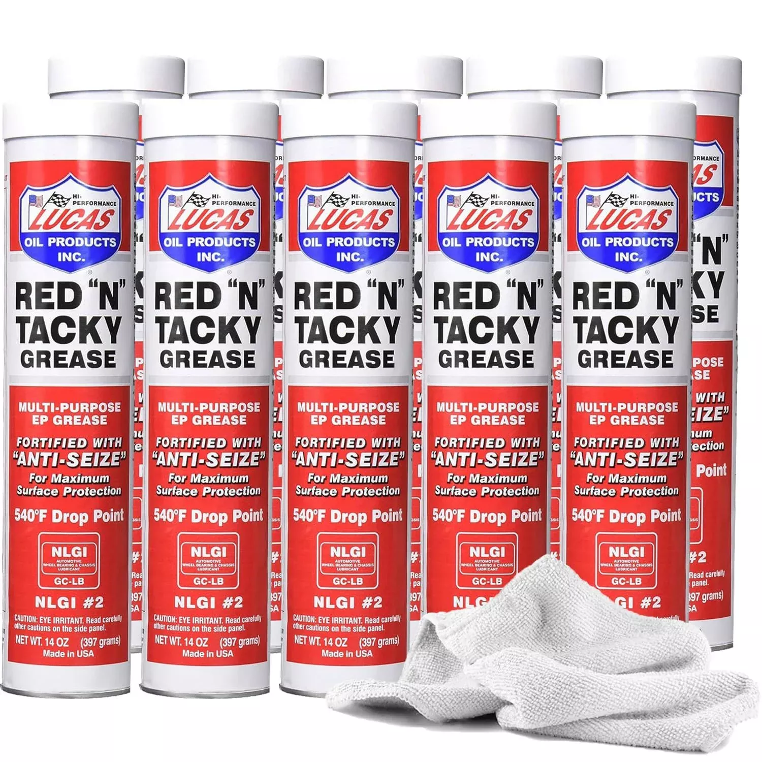 Lucas Oil Products - Red-N-Tacky Grease Case 10 x 14oz Cartridge