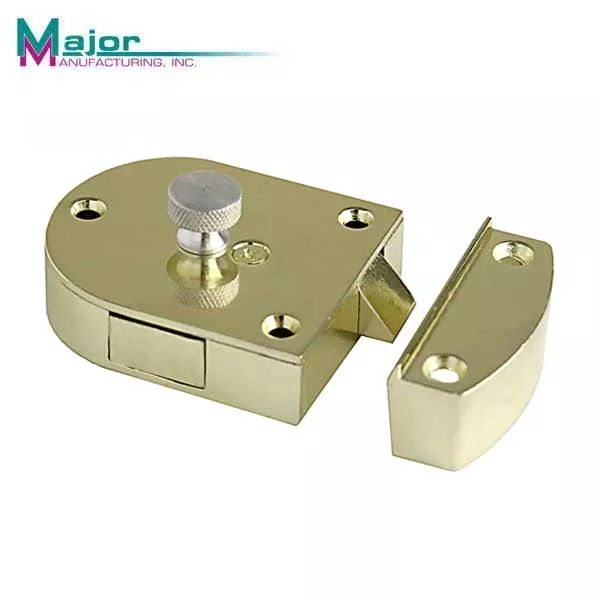 Major Mfg - S200-SPB - Secret Gate Latch - Plated Brass Finish