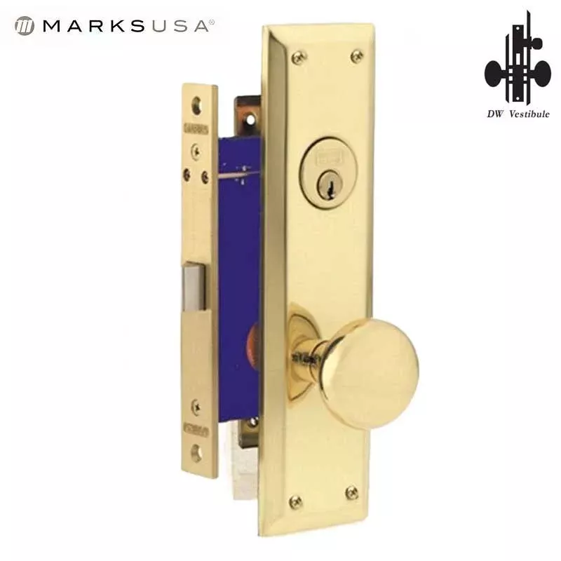 Marks USA - 91DW/3 - Metro Mortise Knob Lock - US3 - 1-1/16" x 7-5/8"- Vestibule - LH