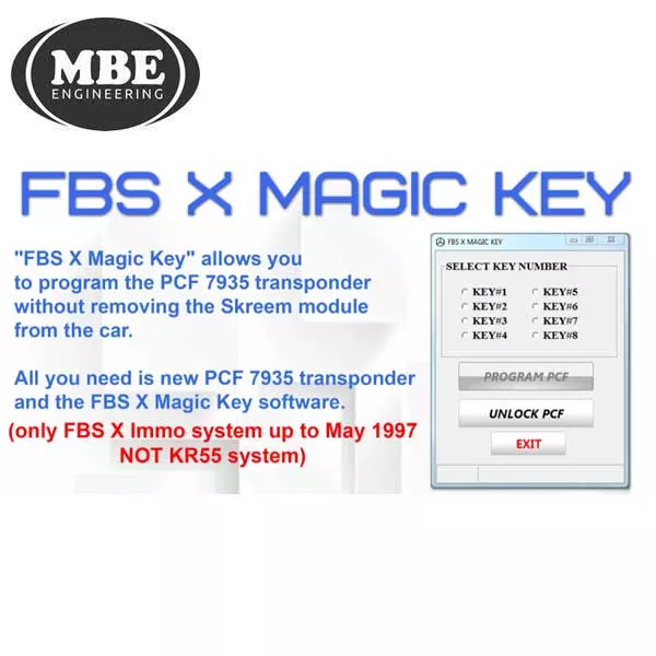 MBE - FBS X Magic Key - PCF 7935 Programming Software