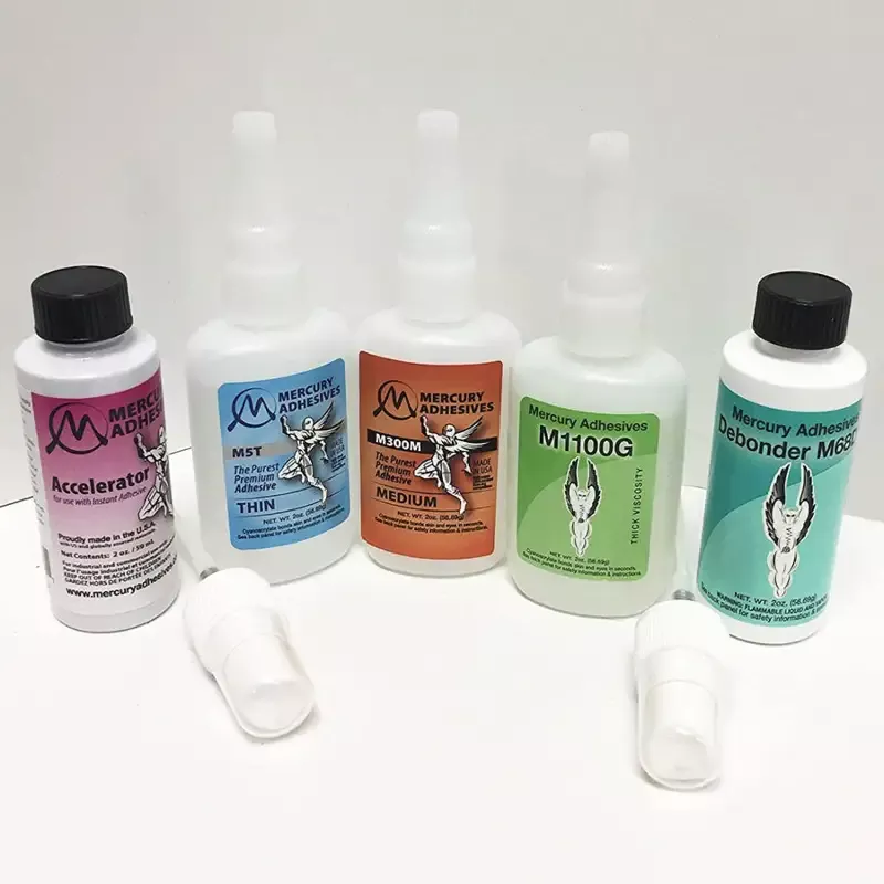 Mercury Adhesives 5 Pc Starter Pack with Activator/accelerator