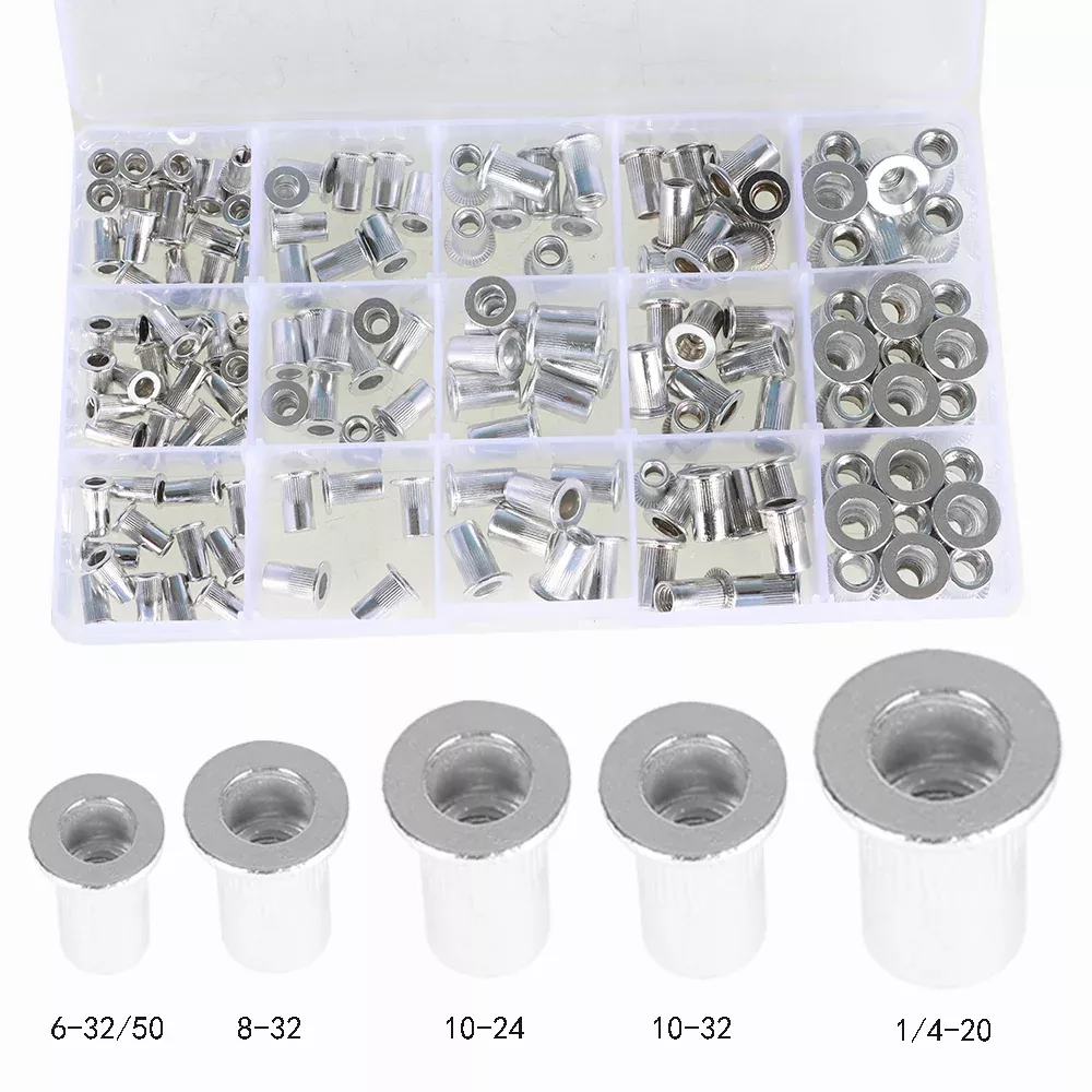 Metric Aluminum Rivet NutKit Rivnut Nutsert Standard Inch SAE Imperial 150 Pcs