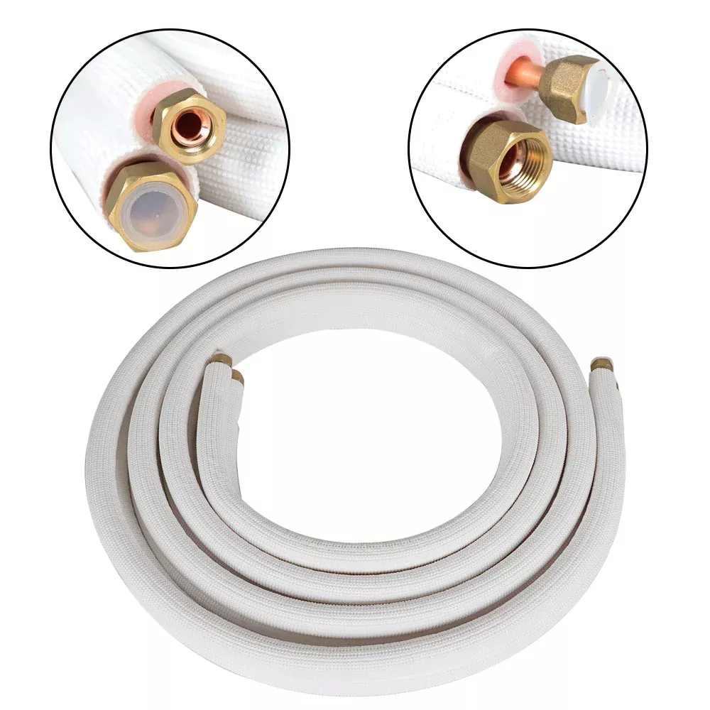 Mini Split Heat Pump Systems 16 Feet 3/8 Inch - 5/8 Inch Dia Install Kit White