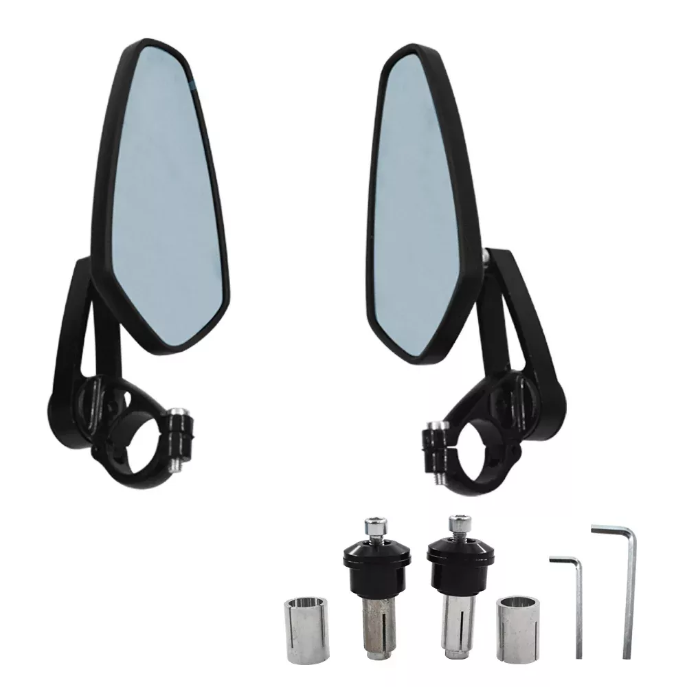 Motorcycle 7/8" Handle Bar End Rearview Side Mirrors For Yamaha Honda Universal