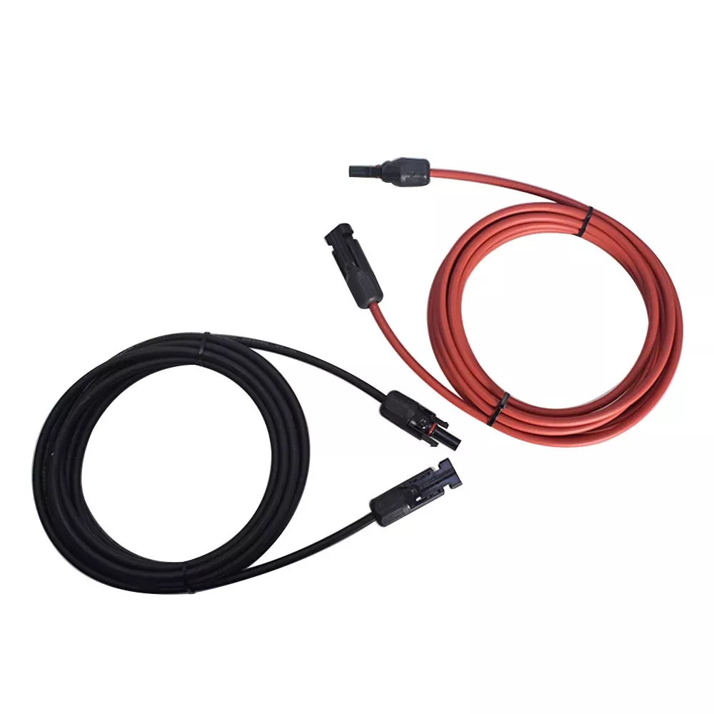 New Black andRed Solar Panel Extension Cable Wire Connector 12AWG 1 Pair 10ft