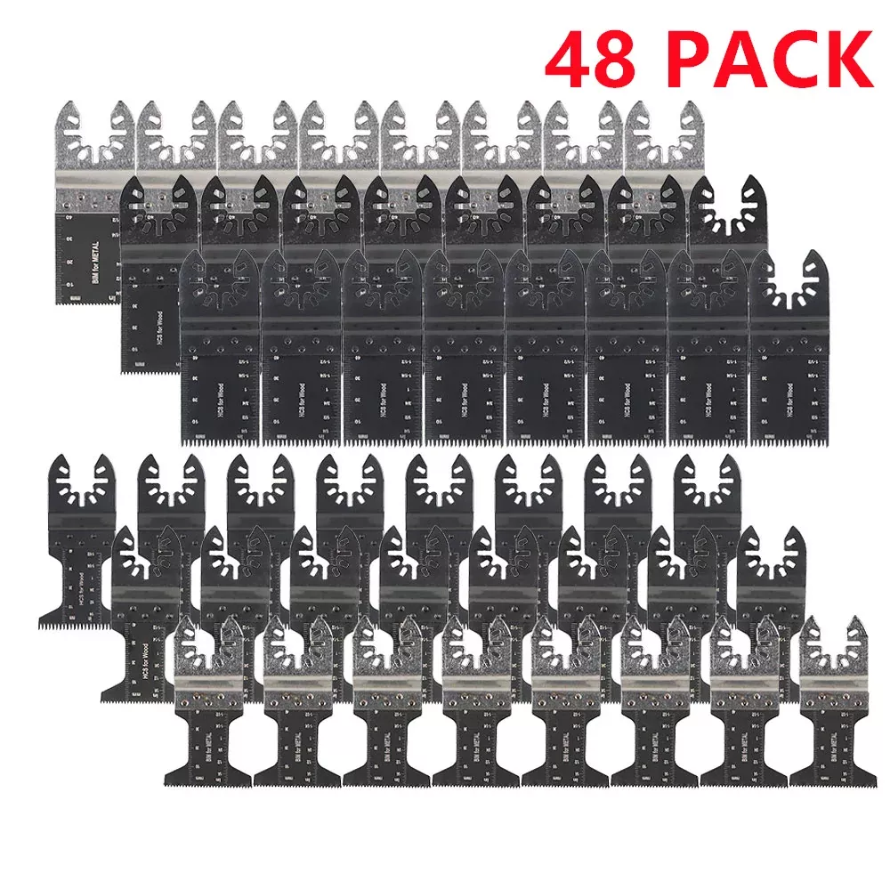 New Oscillating Multitool 48 Pieces Universal Quick Release Saw Blades Kit