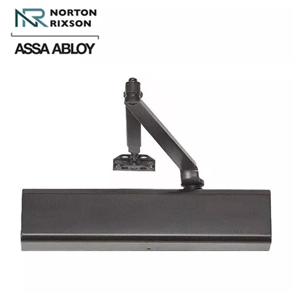 Norton - 210 - Tri-Packed Manual Door Closer - Back Check Function - PA Bracket/Regular/Top Jamb - Adjustable Arm - Adjustable Size 1-6 - Plastic Cover - Dark Bronze - Fire Rated - Grade 1