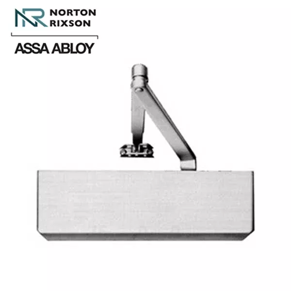 Norton - 7500 - Tri-Packed Manual Commercial Door Closer - Back Check Function - PA Bracket/Regular/Top Jamb - Adjustable Arm - Adjustable Sizes 1-6 - Plastic Cover - Satin Aluminum - Fire Rated - Grade 1