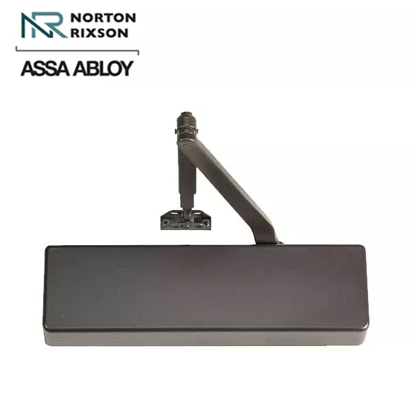 Norton - 7500 - Tri-Packed Manual Door Closer - Back Check Function - PA Bracket/Regular/Top Jamb - Adjustable Arm - Adjustable Sizes 1-6 - Plastic Cover - Dark Bronze - Fire Rated - Grade 1