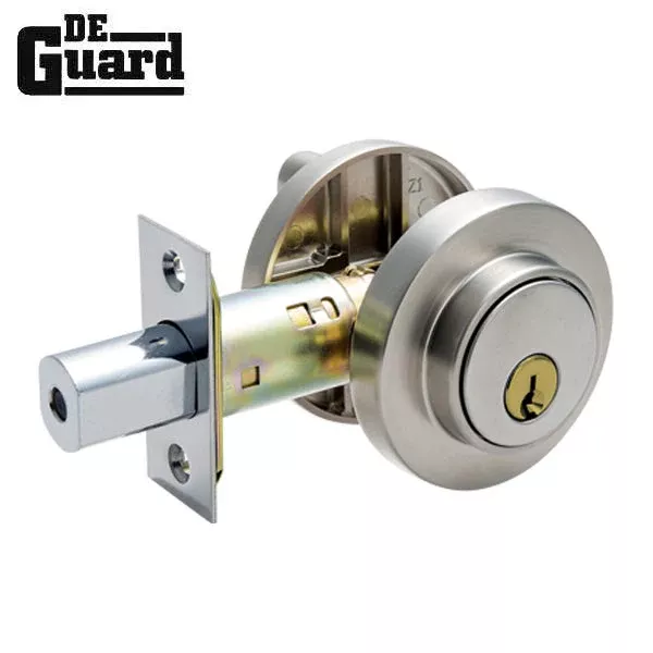 Premium Deadbolt - Single Cylinder -Entry - Round Rose - Satin Nickel- Grade 3(SC1 /KW1)