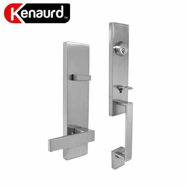 Premium Square Contemporary Design Handleset w/ Lever - Satin Silver - SC1 - Optional Handing