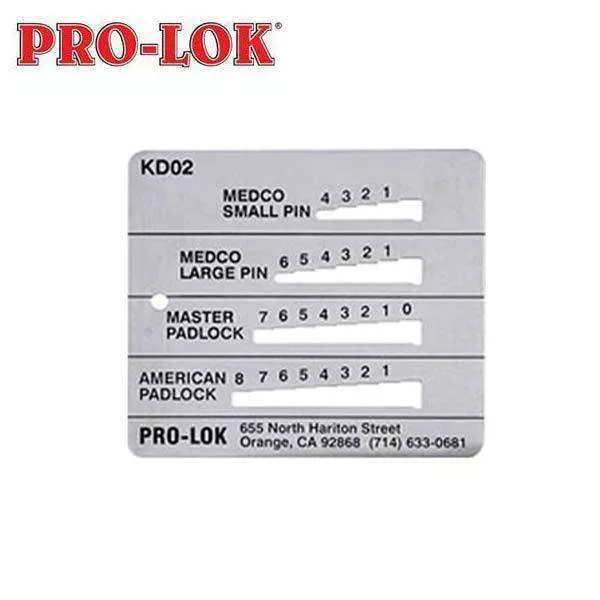 Pro-Lok - KD02 Key Decoder - Medeco - Master - American