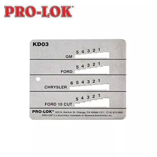 Pro-Lok - KD03 Key Decoder - GM - Chrysler - Ford - 10cut
