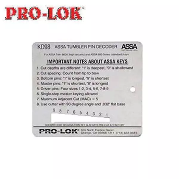 Pro-Lok - KD98 ASSA Key Decoder