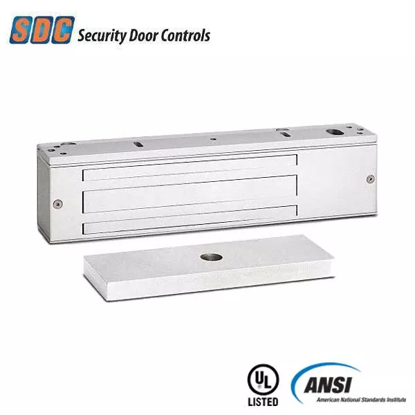 SDC - 1511V - Single Magnetic Lock - Surface Mount - 1650lbs. - 12/24VDC - Optional Finish - Grade 1