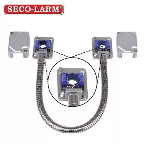 Seco-Larm - Armored Door Cord – Pre-Wired Terminal Blocks & Removable Covers - Silver