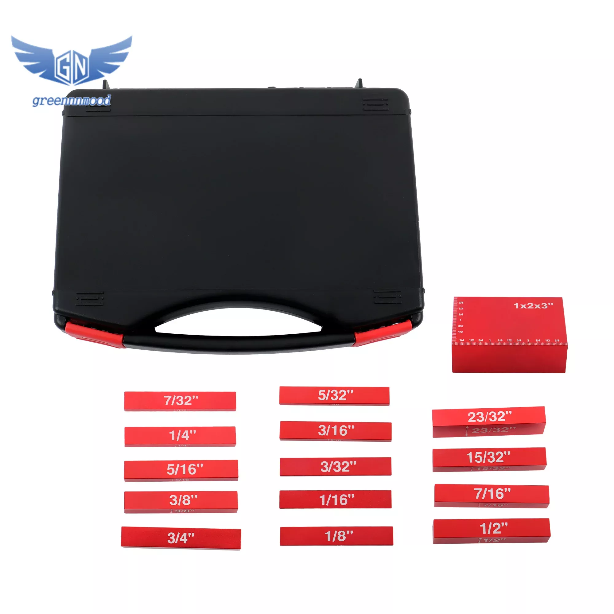 Setup Blocks Woodworking Tools 15-Piece Gauge Block Set w/ Storage Box