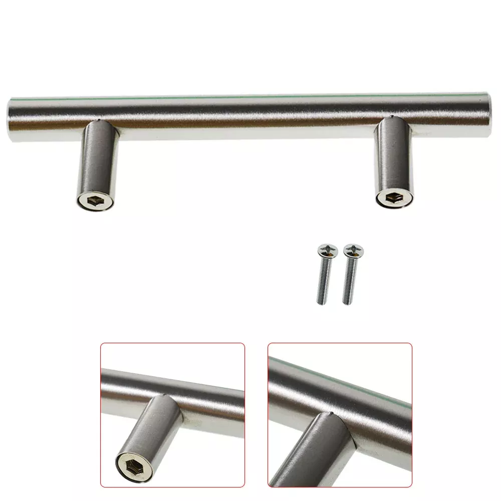 Stainless Steel T Bar Pulls Kitchen Cabinet Door Handles Drawer 50Pcs x 5 Inch