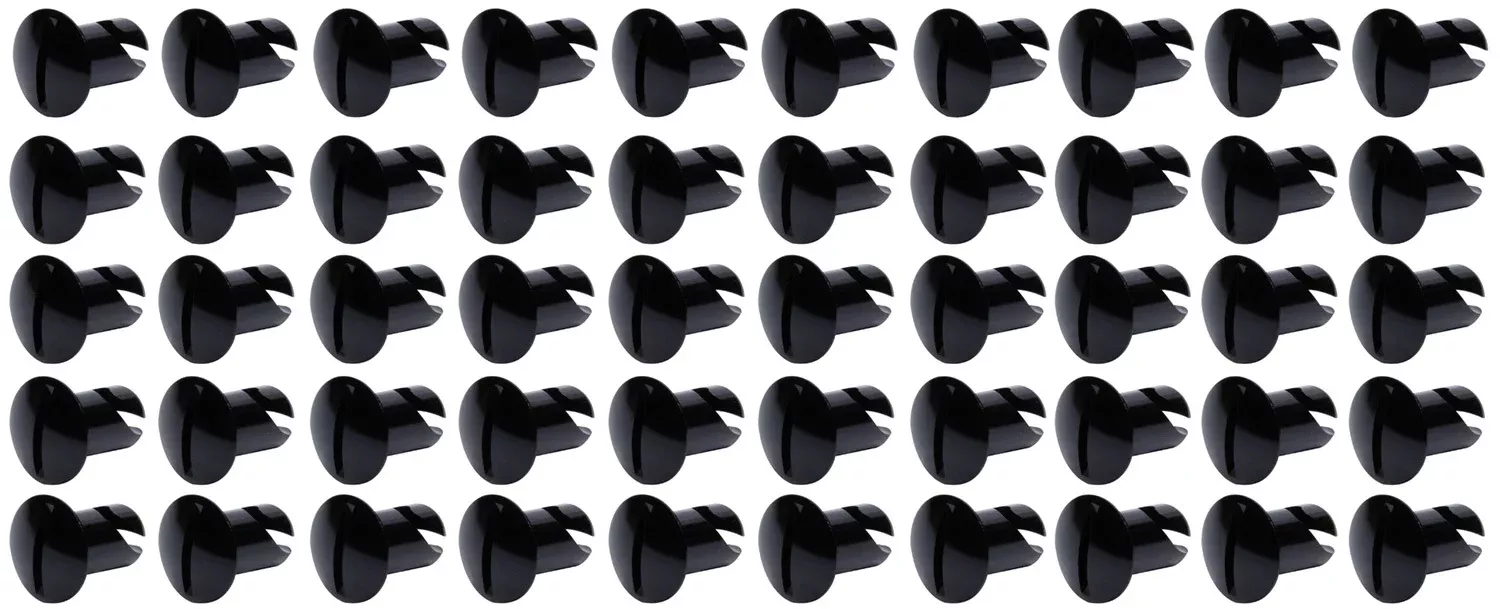 TI22 Performance - Oval Head Dzus Buttons .500 Long 50 Pack Black