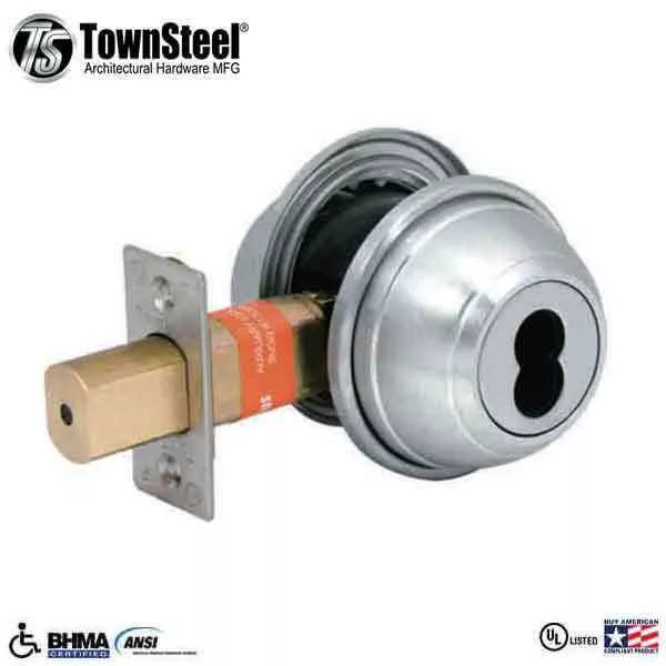 TownSteel - DBDI-61 - Commercial Deadbolt - Single - IC Core (SFIC)- 2-3/4 " Backset - Satin Chrome -Grade 1