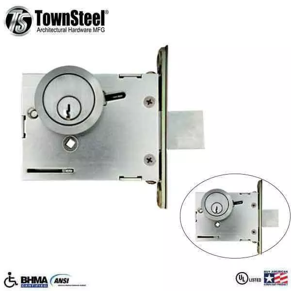 TownSteel - DBM16 - Commercial Mortise Deadbolt - DoubleCylinder- 2-3/4 " Backset - Satin Chrome -Grade 1