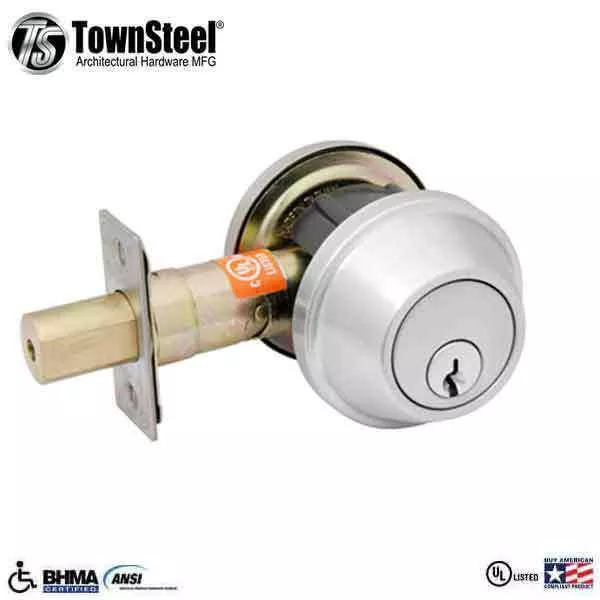 TownSteel - DBT-61 - Commercial Deadbolt - Single Cylinder - Satin Stainless Steel -Grade 2