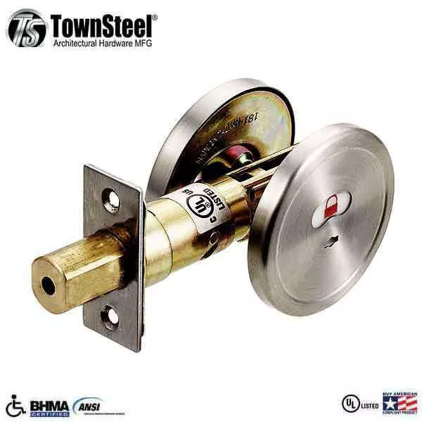 TownSteel - DBT-70 - Commercial Deadbolt - Indicator w/ Thumb Turn - Satin Stainless Steel - Grade 2