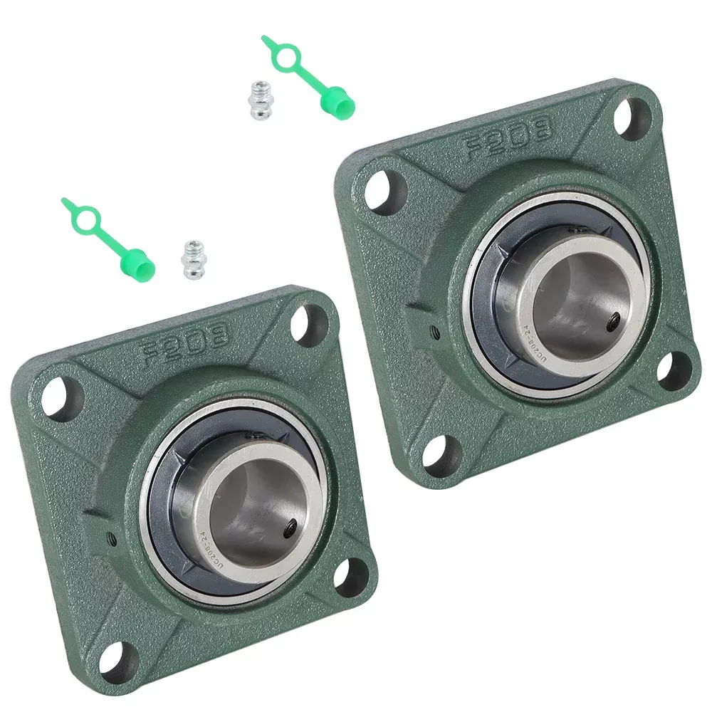 UCF208-24 Pillow Block Flange Bearing 1-1/2" Bore 4 Bolt Solid Base (2PCS)